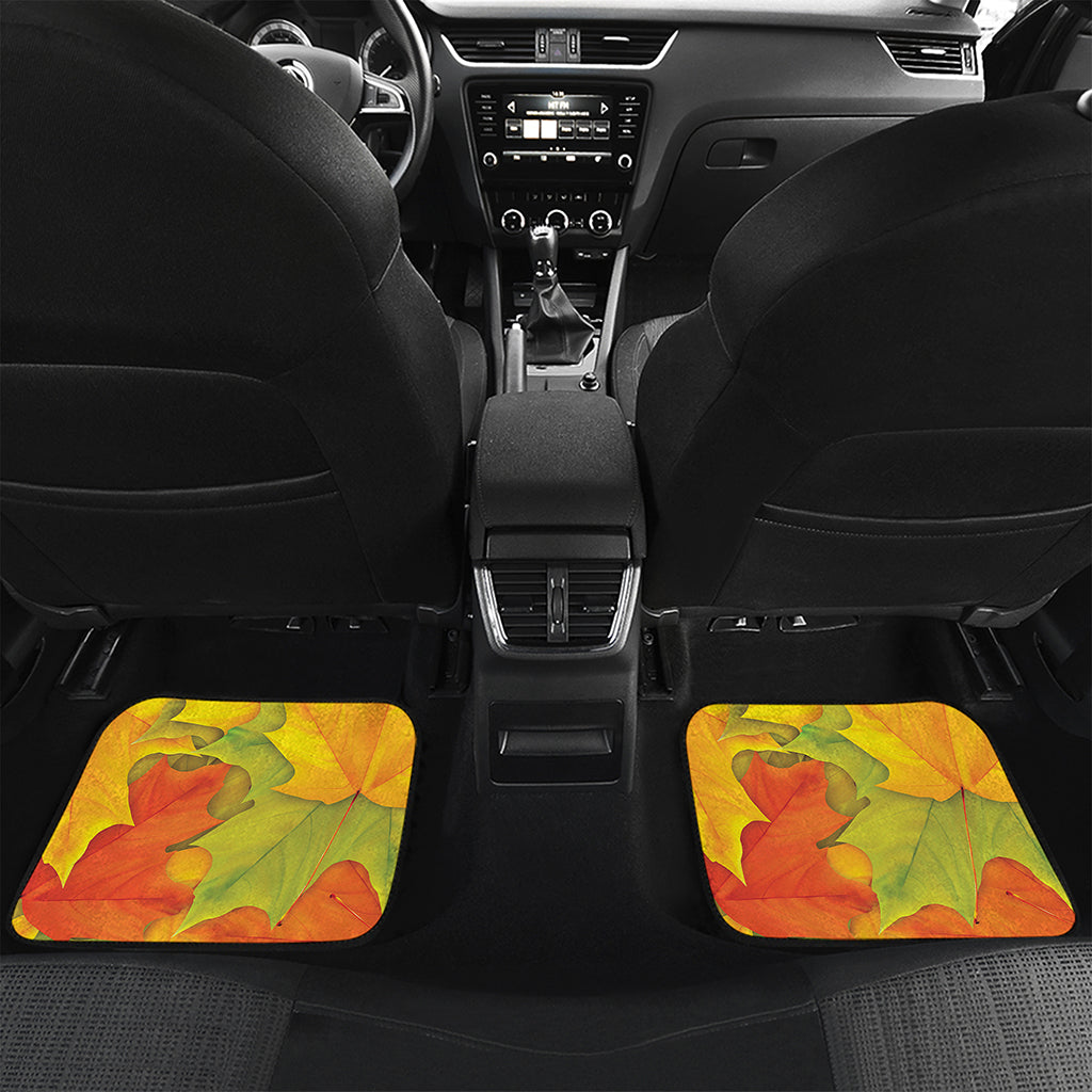 Fall Autumn Maple Leaves Print Front and Back Car Floor Mats