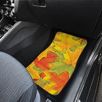 Fall Autumn Maple Leaves Print Front and Back Car Floor Mats