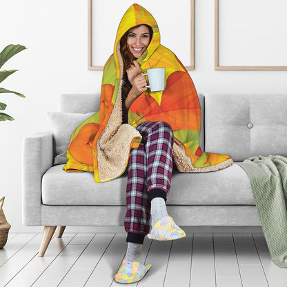 Fall Autumn Maple Leaves Print Hooded Blanket