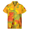 Fall Autumn Maple Leaves Print Men's Short Sleeve Shirt