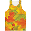 Fall Autumn Maple Leaves Print Men's Tank Top