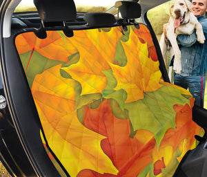 Fall Autumn Maple Leaves Print Pet Car Back Seat Cover