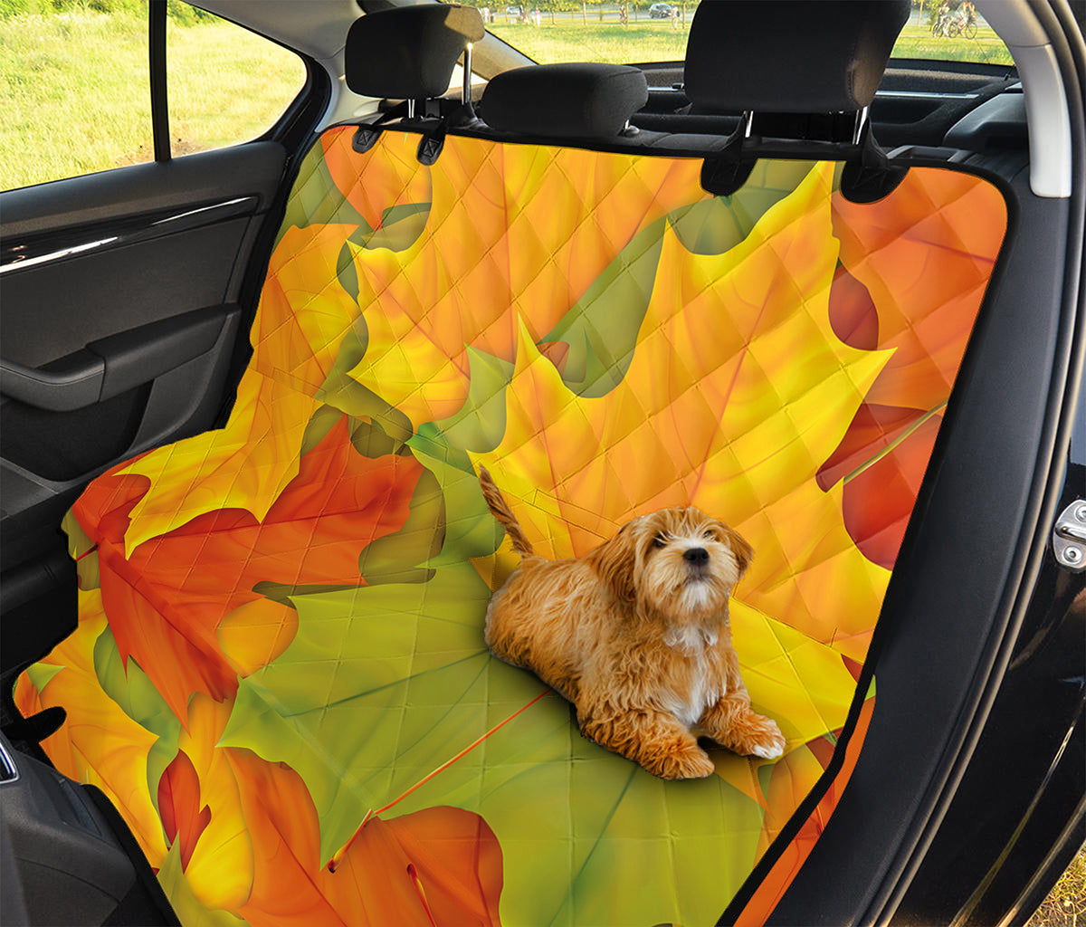 Fall Autumn Maple Leaves Print Pet Car Back Seat Cover