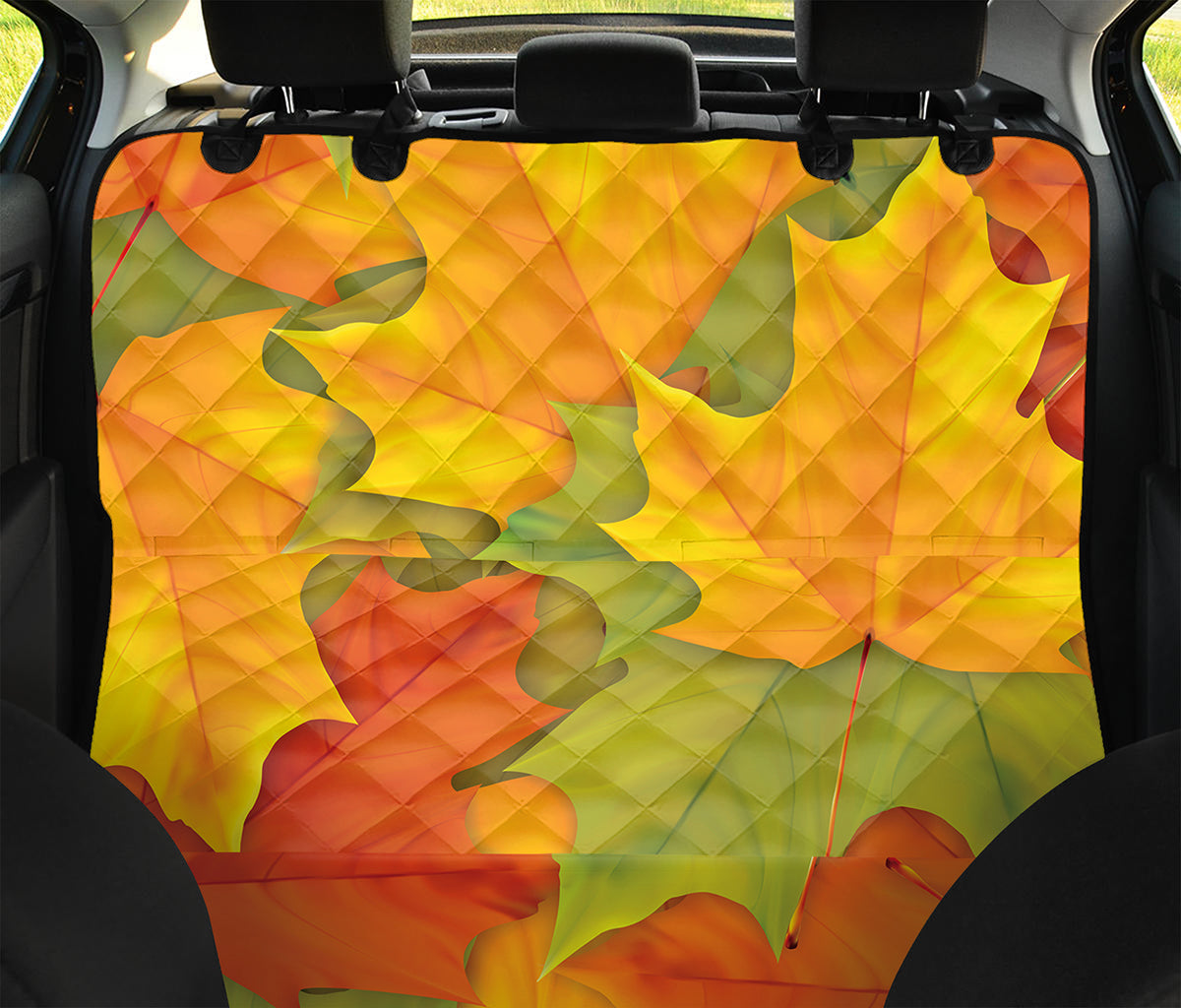 Fall Autumn Maple Leaves Print Pet Car Back Seat Cover