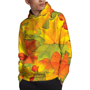 Fall Autumn Maple Leaves Print Pullover Hoodie