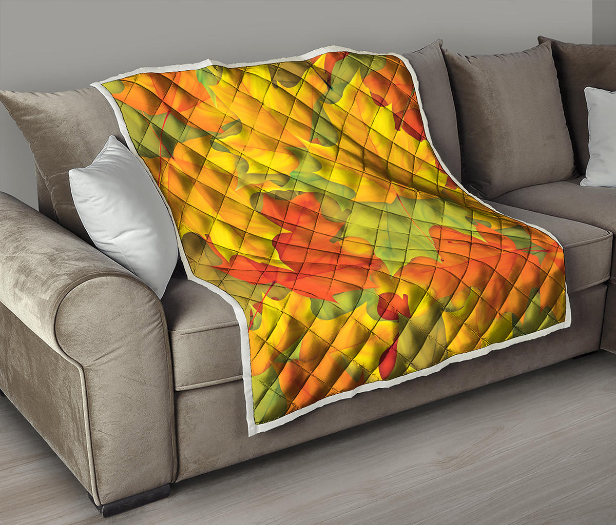 Fall Autumn Maple Leaves Print Quilt
