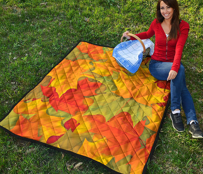 Fall Autumn Maple Leaves Print Quilt
