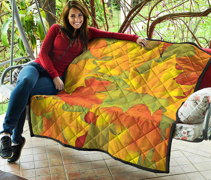 Fall Autumn Maple Leaves Print Quilt