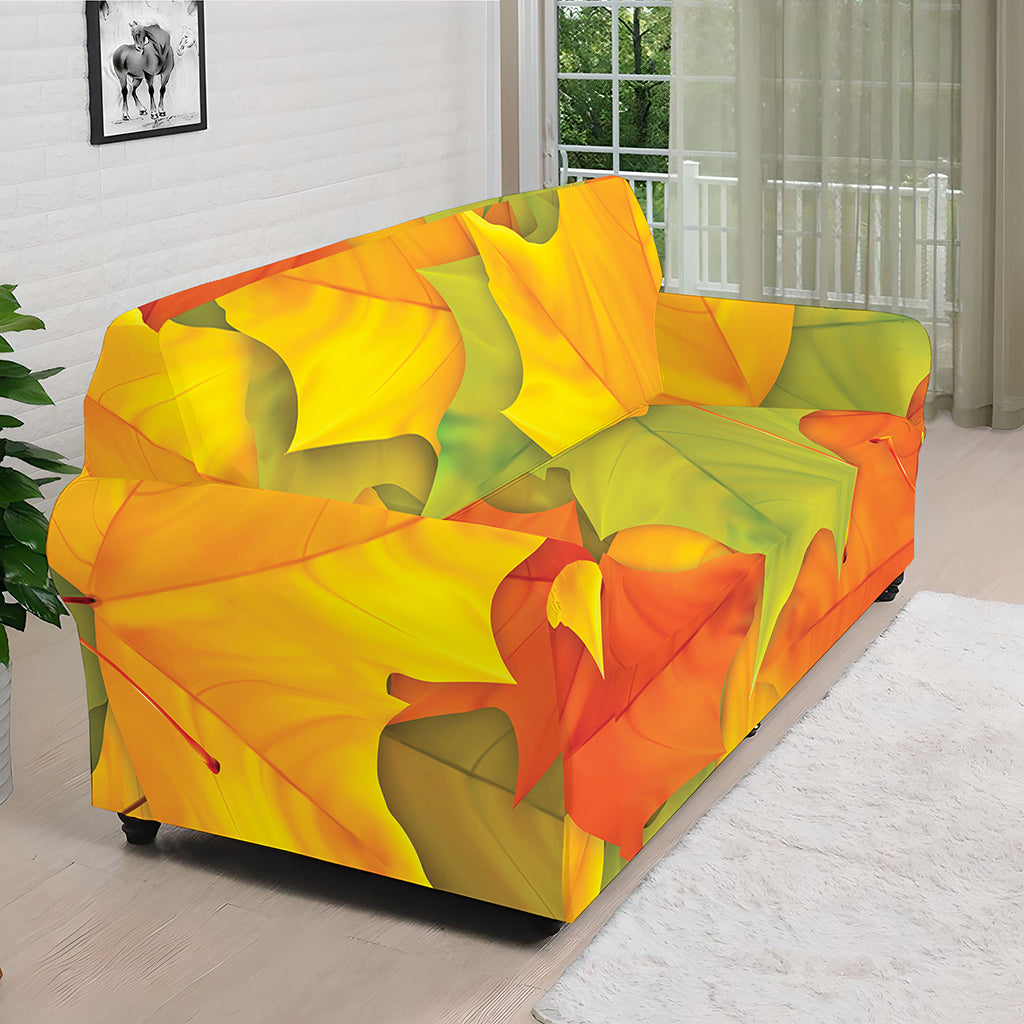 Fall Autumn Maple Leaves Print Sofa Cover