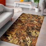 Fall Leaves Hunting Camouflage Print Area Rug