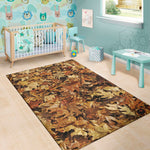 Fall Leaves Hunting Camouflage Print Area Rug