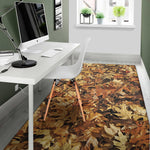 Fall Leaves Hunting Camouflage Print Area Rug