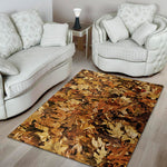 Fall Leaves Hunting Camouflage Print Area Rug
