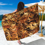 Fall Leaves Hunting Camouflage Print Beach Sarong Wrap