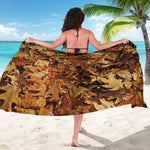 Fall Leaves Hunting Camouflage Print Beach Sarong Wrap