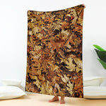 Fall Leaves Hunting Camouflage Print Blanket