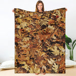 Fall Leaves Hunting Camouflage Print Blanket