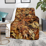 Fall Leaves Hunting Camouflage Print Blanket
