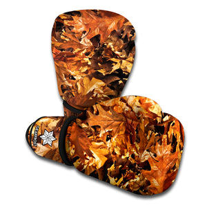 Fall Leaves Hunting Camouflage Print Boxing Gloves