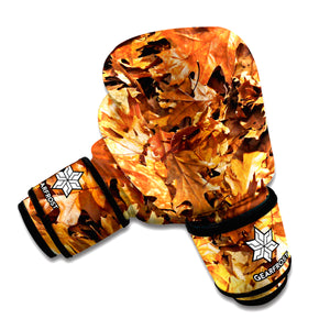 Fall Leaves Hunting Camouflage Print Boxing Gloves