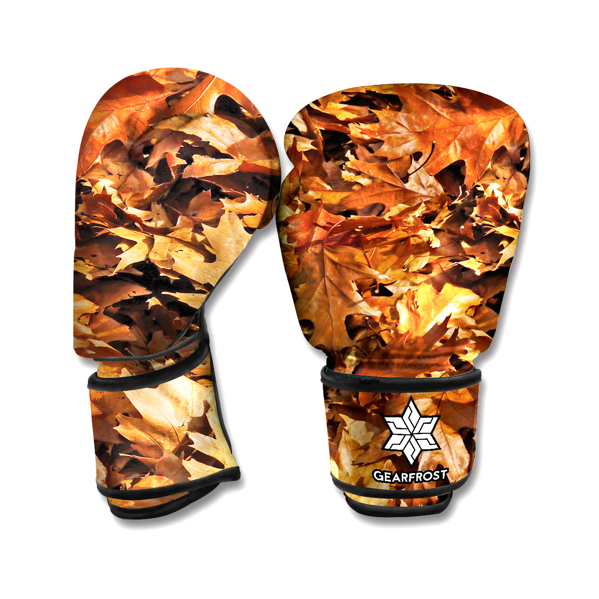 Fall Leaves Hunting Camouflage Print Boxing Gloves