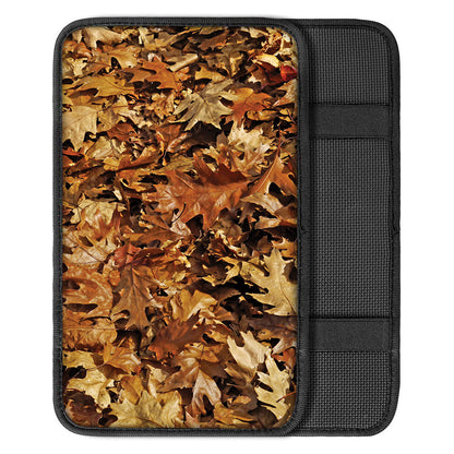 Fall Leaves Hunting Camouflage Print Car Center Console Cover