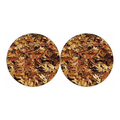 Fall Leaves Hunting Camouflage Print Car Coasters