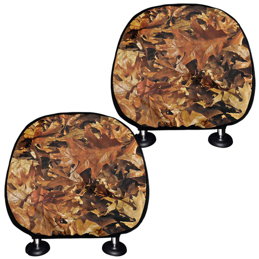 Fall Leaves Hunting Camouflage Print Car Headrest Covers