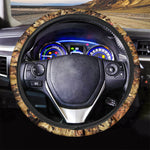 Fall Leaves Hunting Camouflage Print Car Steering Wheel Cover