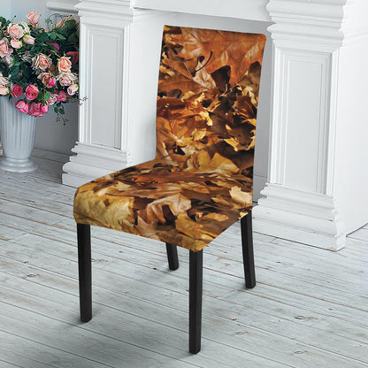 Fall Leaves Hunting Camouflage Print Dining Chair Slipcover