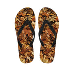 Fall Leaves Hunting Camouflage Print Flip Flops