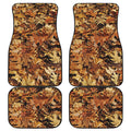 Fall Leaves Hunting Camouflage Print Front and Back Car Floor Mats
