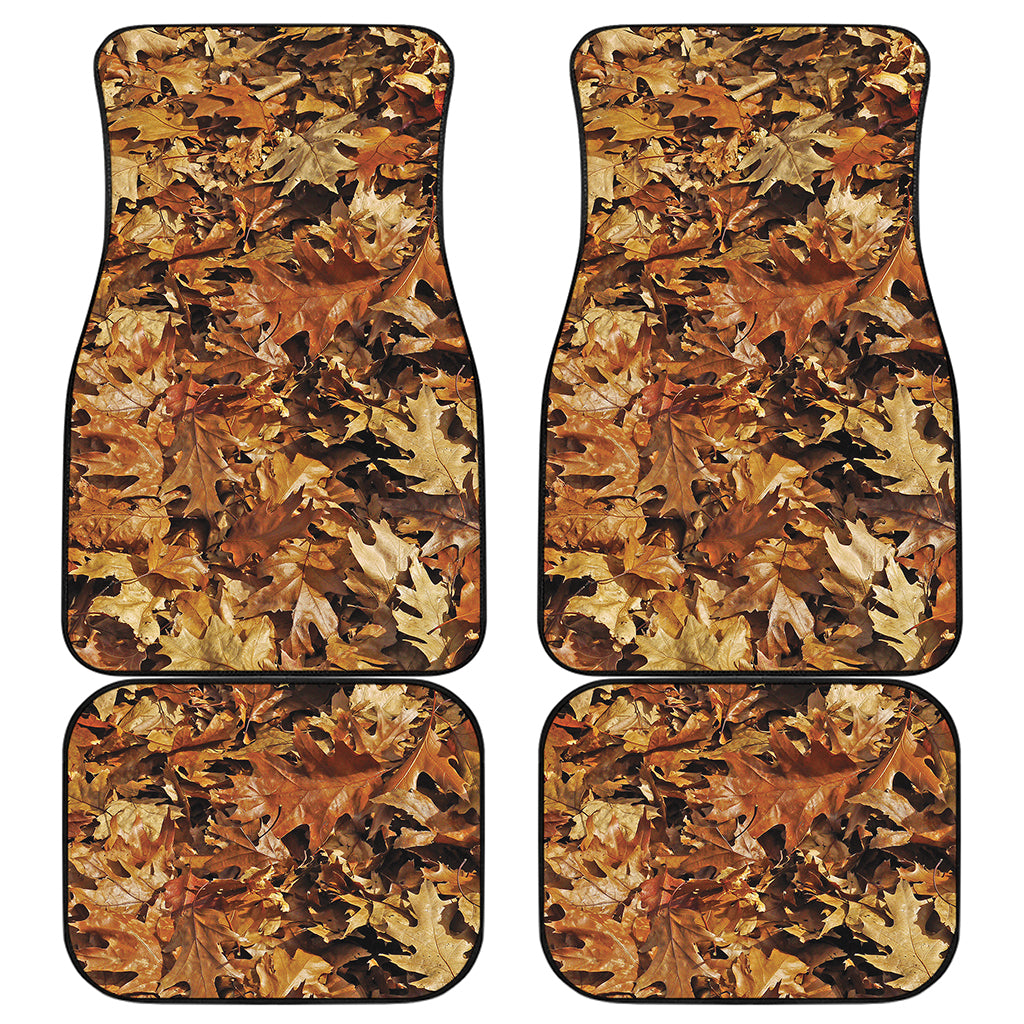 Fall Leaves Hunting Camouflage Print Front and Back Car Floor Mats