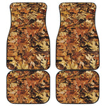 Fall Leaves Hunting Camouflage Print Front and Back Car Floor Mats