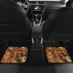 Fall Leaves Hunting Camouflage Print Front and Back Car Floor Mats