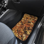 Fall Leaves Hunting Camouflage Print Front and Back Car Floor Mats