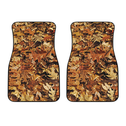Fall Leaves Hunting Camouflage Print Front Car Floor Mats