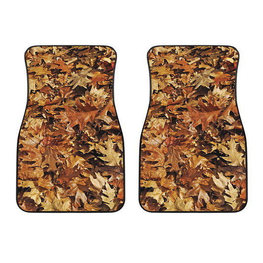 Fall Leaves Hunting Camouflage Print Front Car Floor Mats