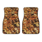 Fall Leaves Hunting Camouflage Print Front Car Floor Mats
