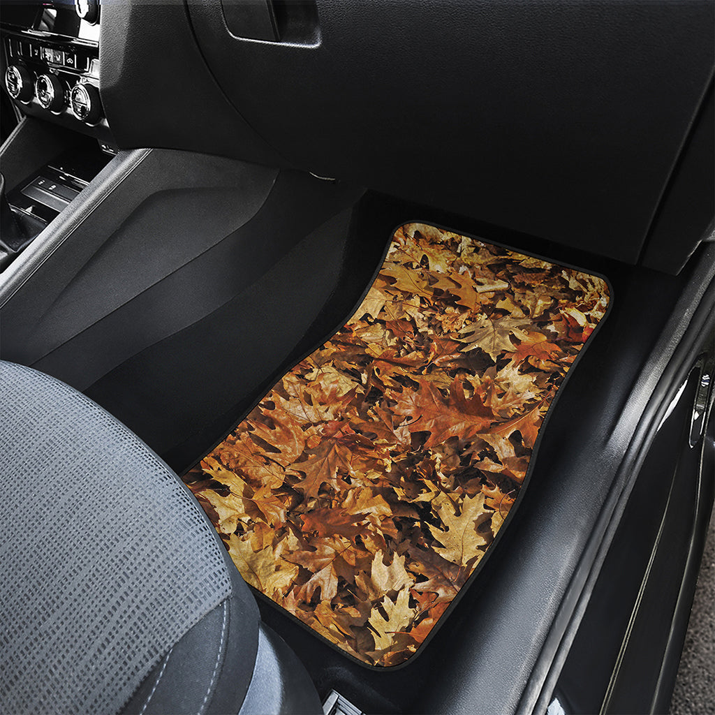 Fall Leaves Hunting Camouflage Print Front Car Floor Mats