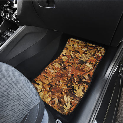 Fall Leaves Hunting Camouflage Print Front Car Floor Mats