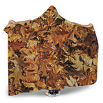 Fall Leaves Hunting Camouflage Print Hooded Blanket