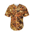 Fall Leaves Hunting Camouflage Print Men's Baseball Jersey