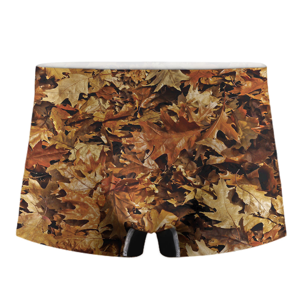 Fall Leaves Hunting Camouflage Print Men's Boxer Briefs