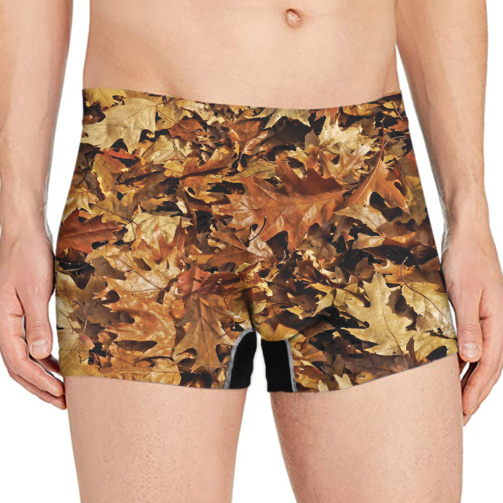 Fall Leaves Hunting Camouflage Print Men's Boxer Briefs