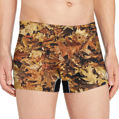 Fall Leaves Hunting Camouflage Print Men's Boxer Briefs