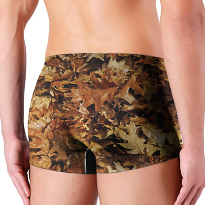 Fall Leaves Hunting Camouflage Print Men's Boxer Briefs