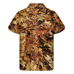 Fall Leaves Hunting Camouflage Print Men's Short Sleeve Shirt