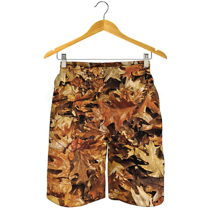 Fall Leaves Hunting Camouflage Print Men's Shorts