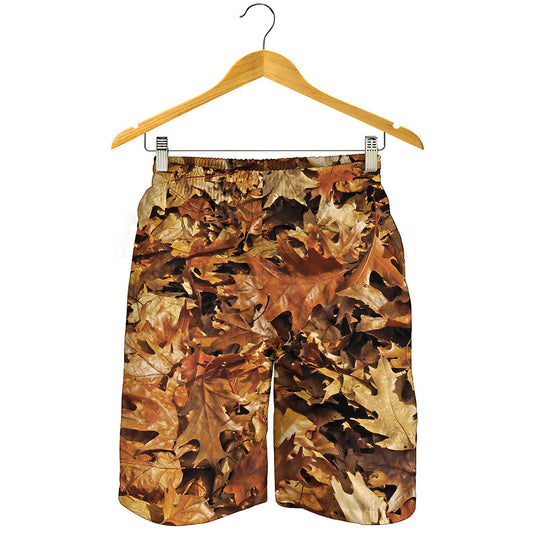 Fall Leaves Hunting Camouflage Print Men's Shorts